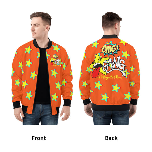 Star Gang Mens Dark Orange Zip Up Jacket