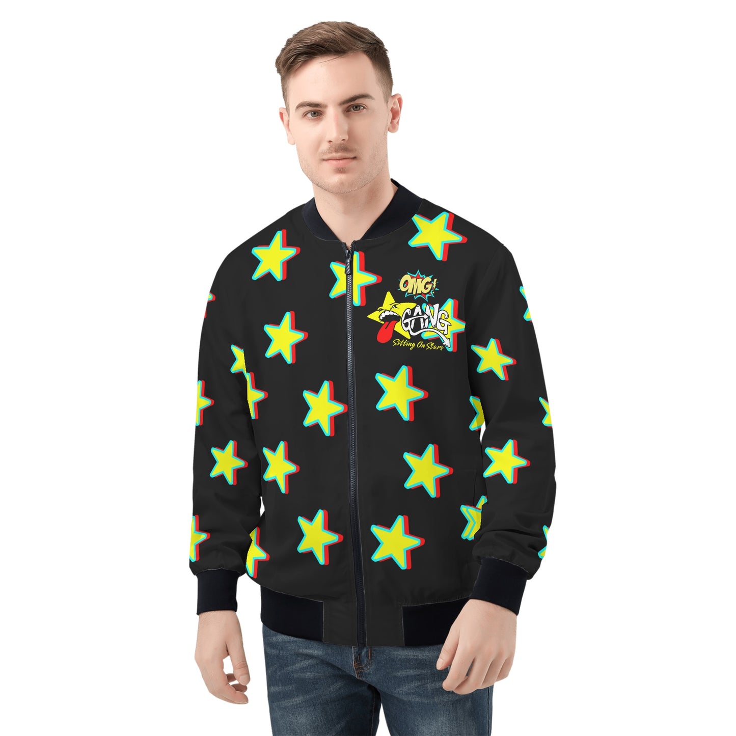 Star Gang Mens Black Zip Up Jacket