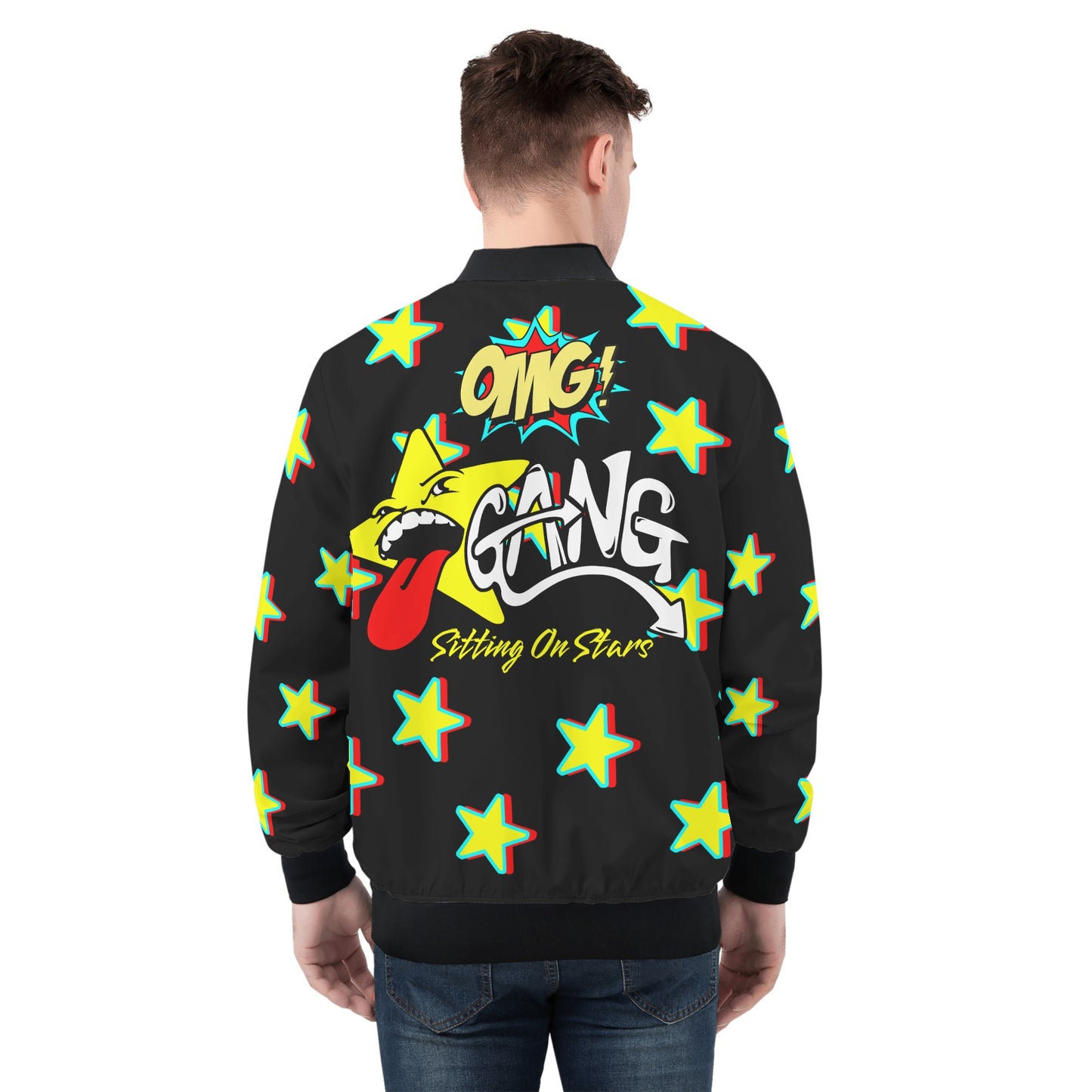 Star Gang Mens Black Zip Up Jacket