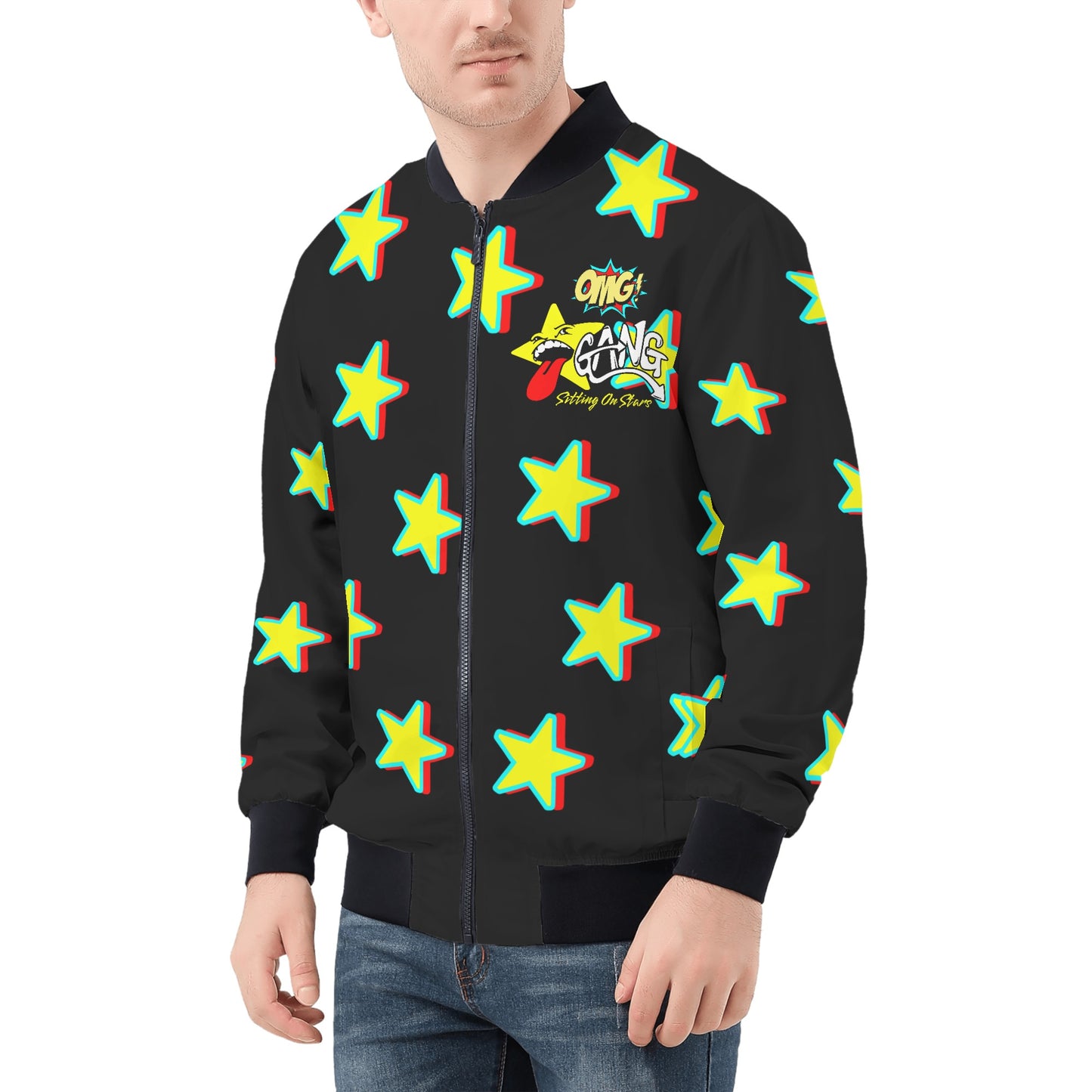 Star Gang Mens Black Zip Up Jacket