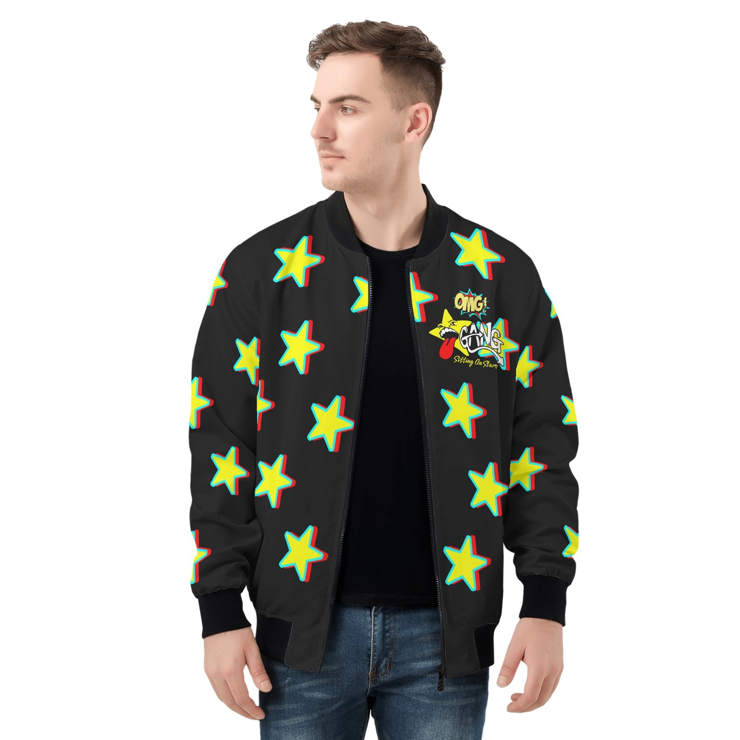 Star Gang Mens Black Zip Up Jacket