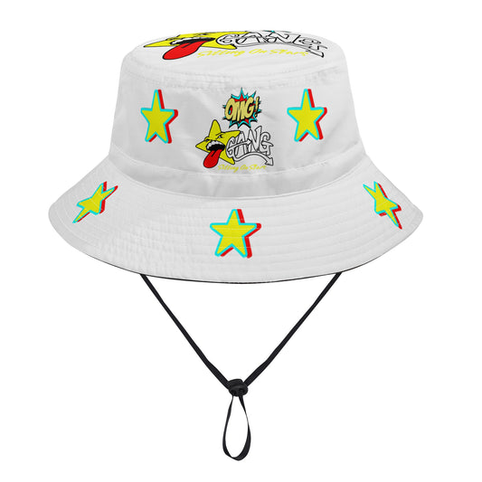 Star Gang White/Black Bucket Hats with Adjustable String