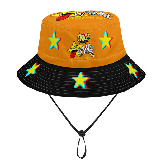 Star Gang Orange/Black Bucket Hats with Adjustable String