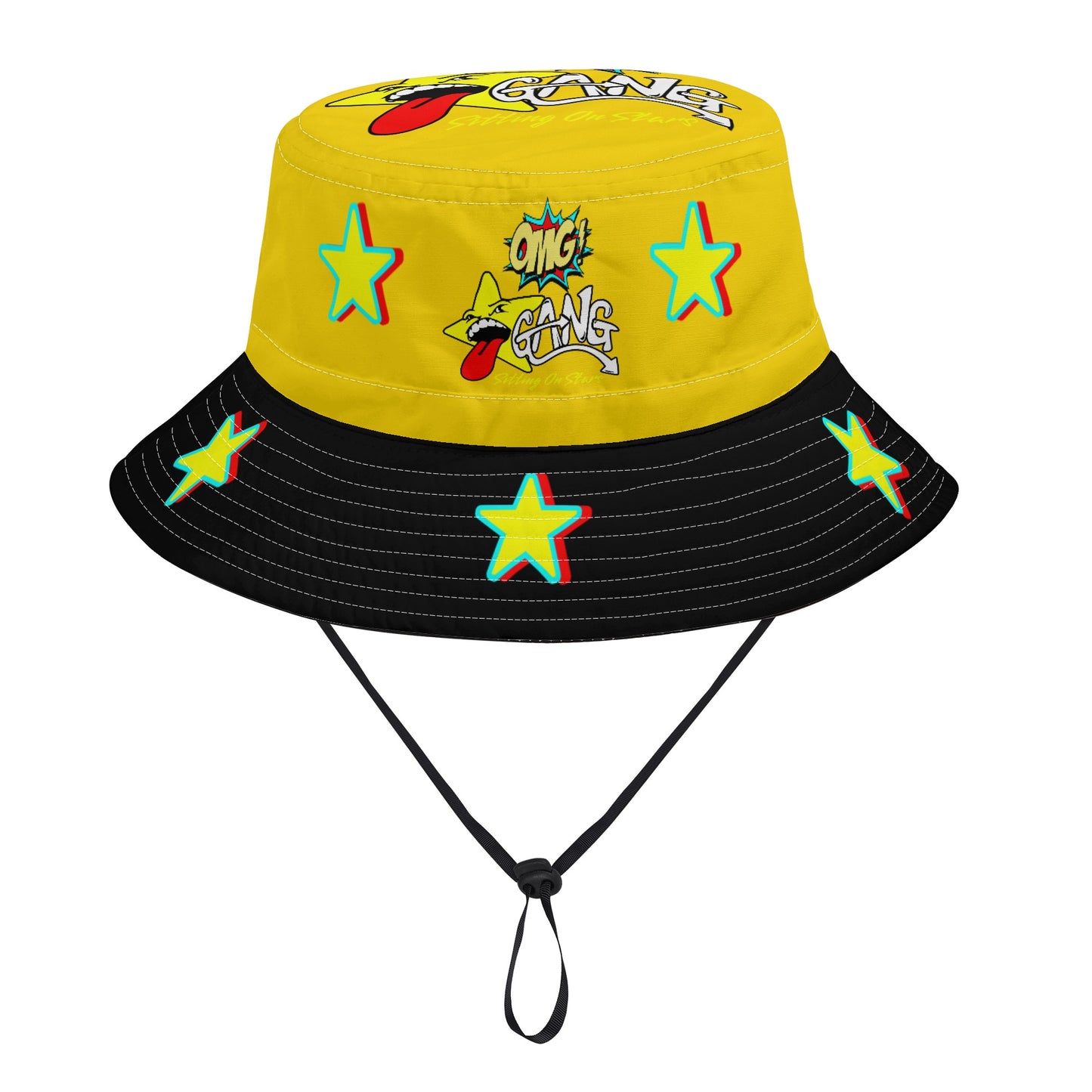 Star Gang Gold/Black Bucket Hats with Adjustable String