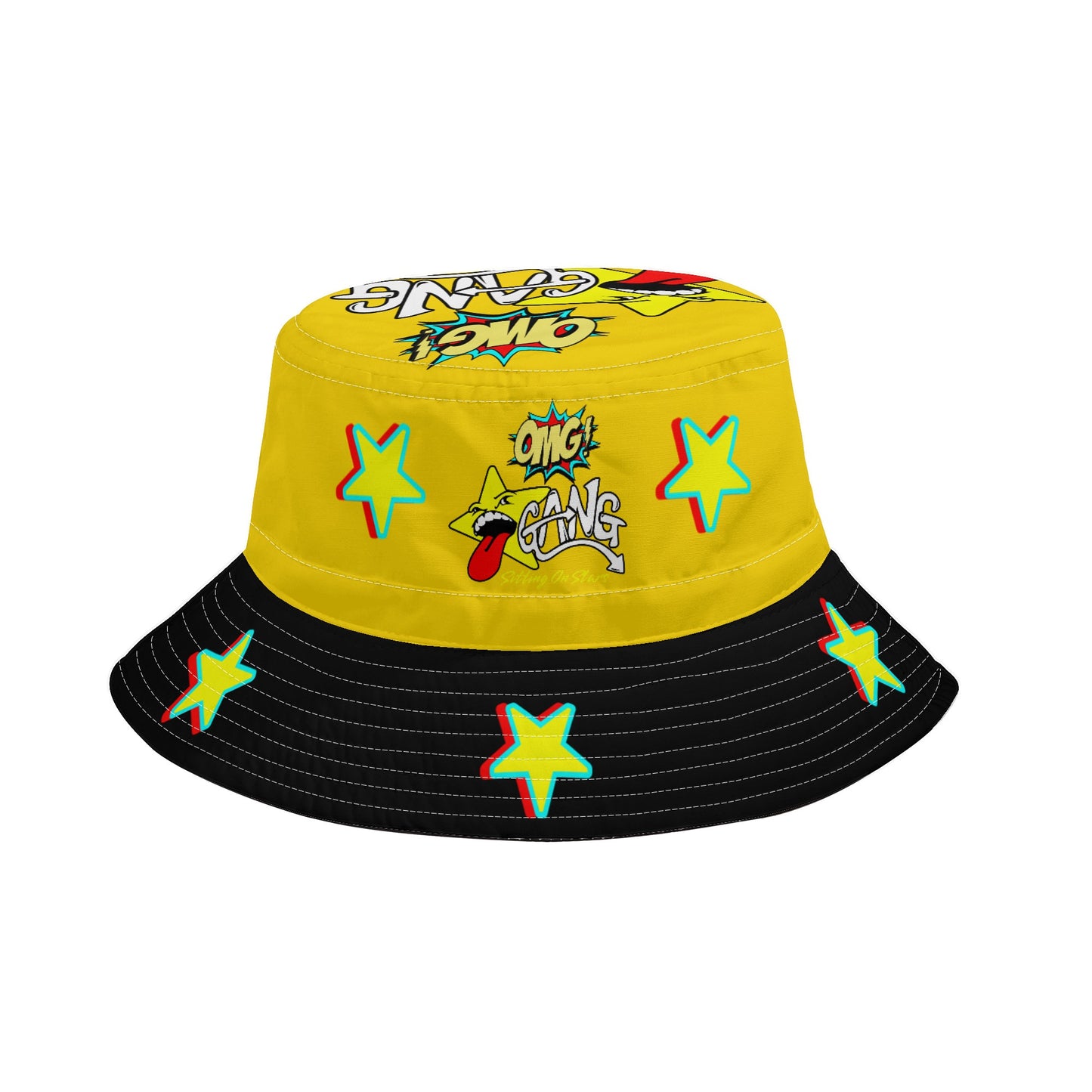 Star Gang Gold/Black Bucket Hats with Adjustable String