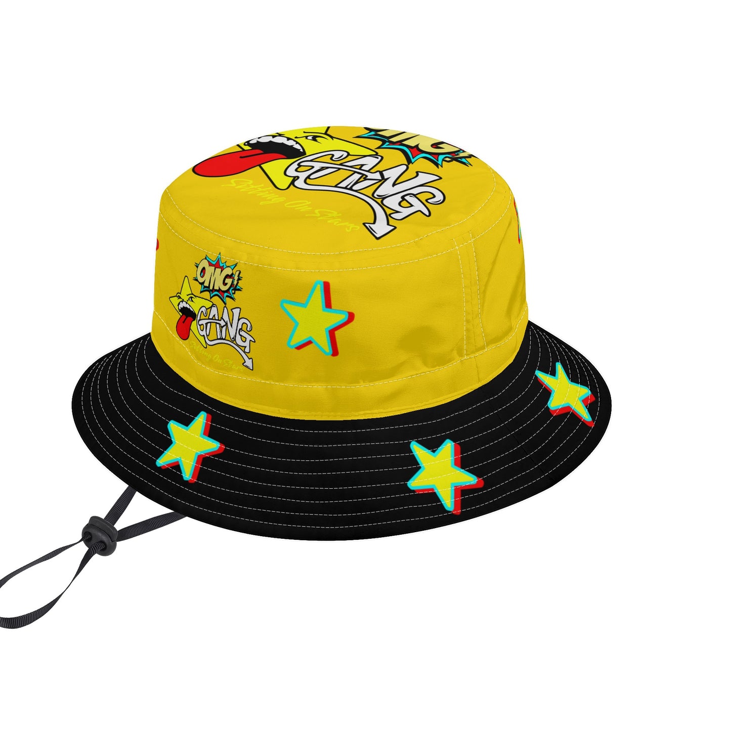 Star Gang Gold/Black Bucket Hats with Adjustable String