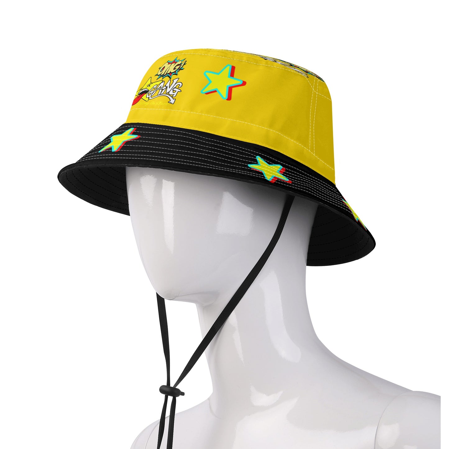 Star Gang Gold/Black Bucket Hats with Adjustable String