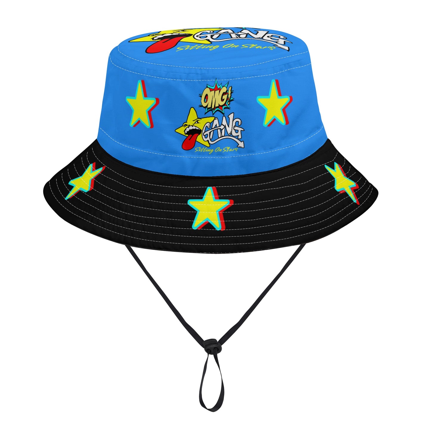 Star Gang Blue/Black Bucket Hats with Adjustable String