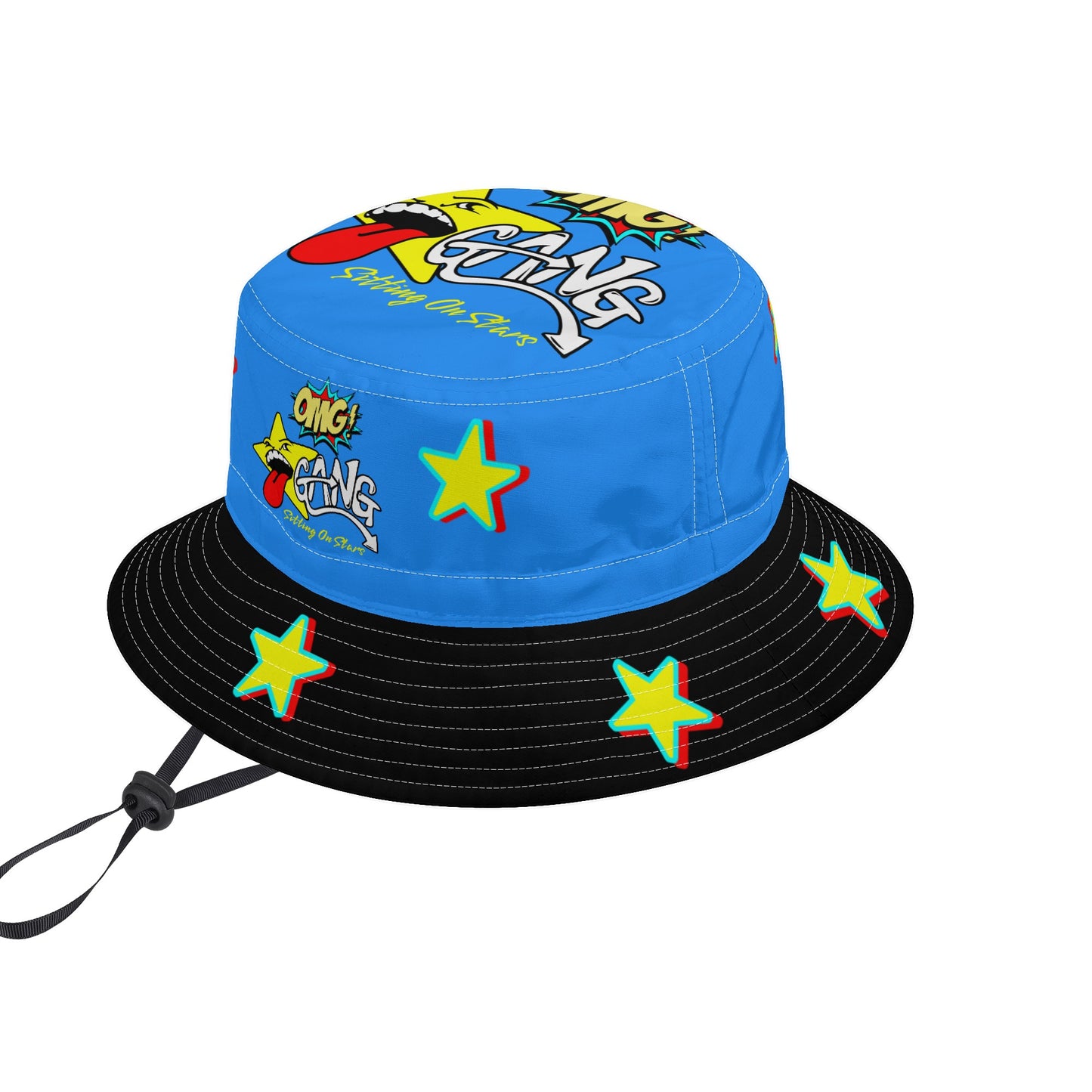 Star Gang Blue/Black Bucket Hats with Adjustable String