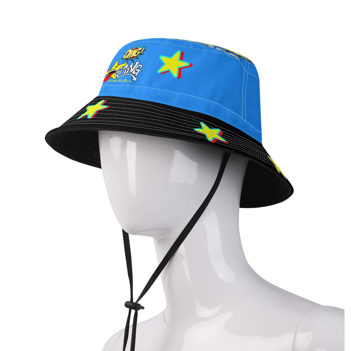 Star Gang Blue/Black Bucket Hats with Adjustable String