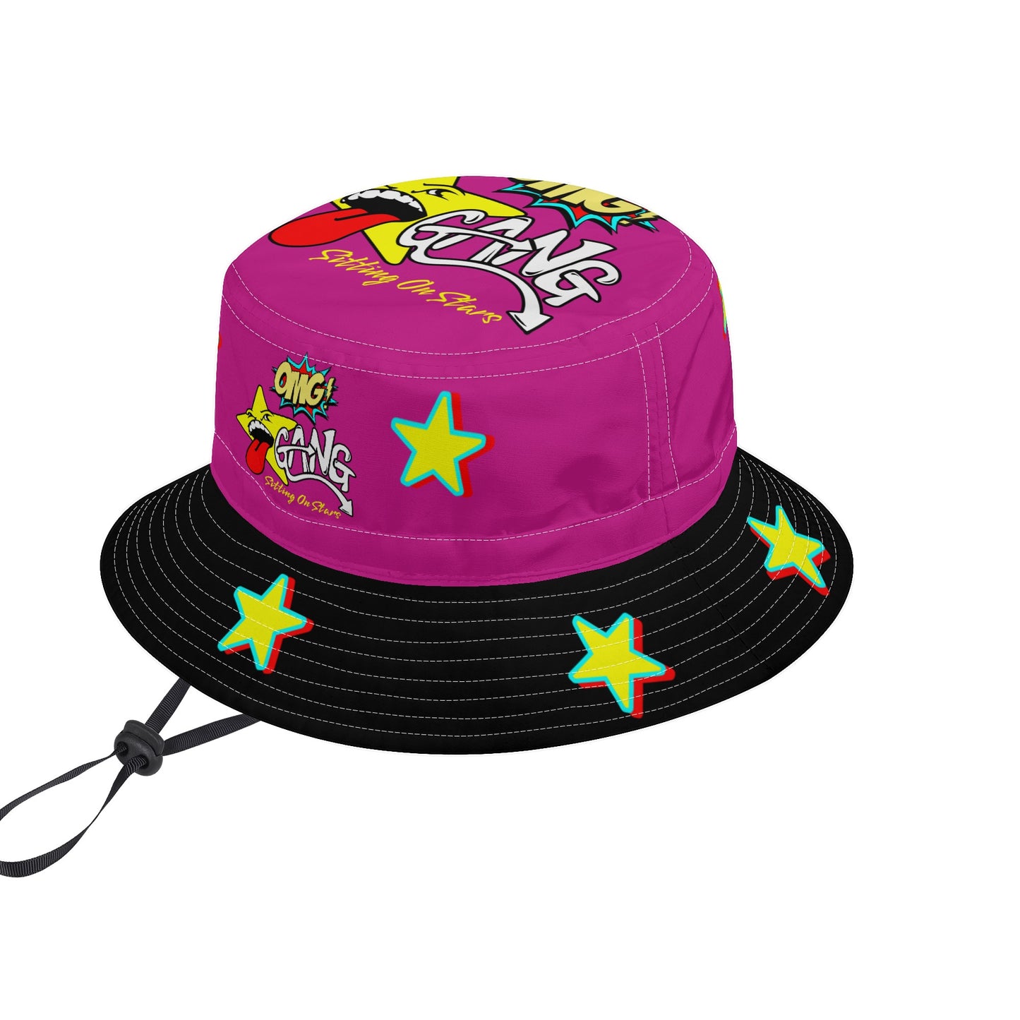 Star Gang Purple/Black Bucket Hats with Adjustable String