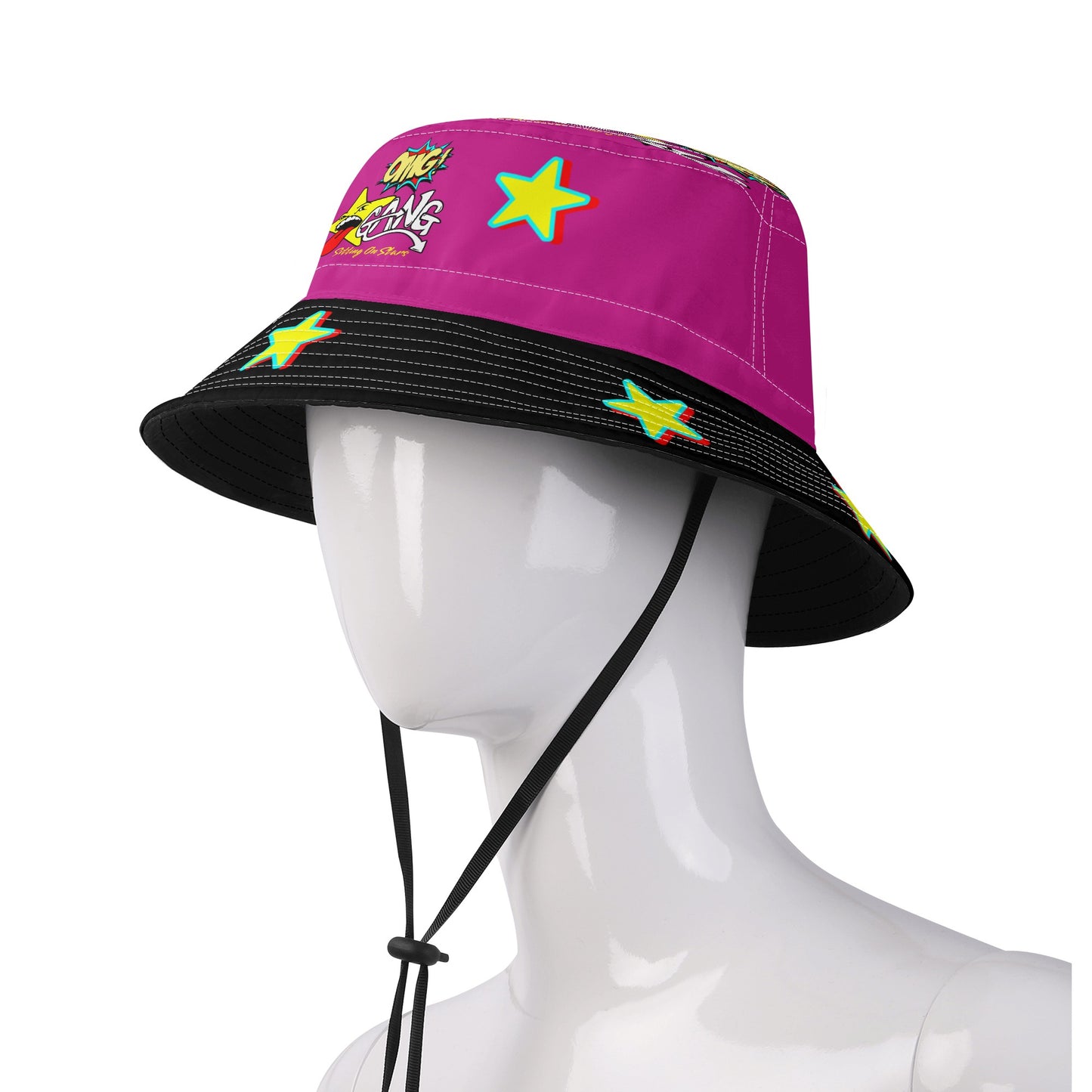 Star Gang Purple/Black Bucket Hats with Adjustable String