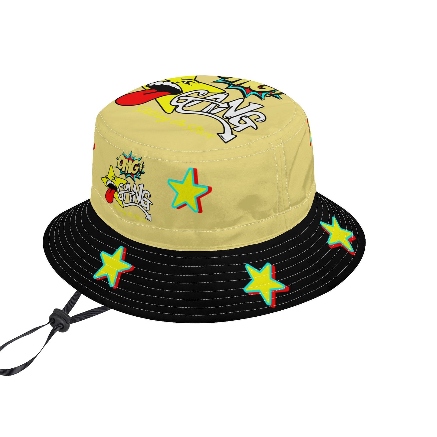 Star Gang Tan/Black Bucket Hats with Adjustable String