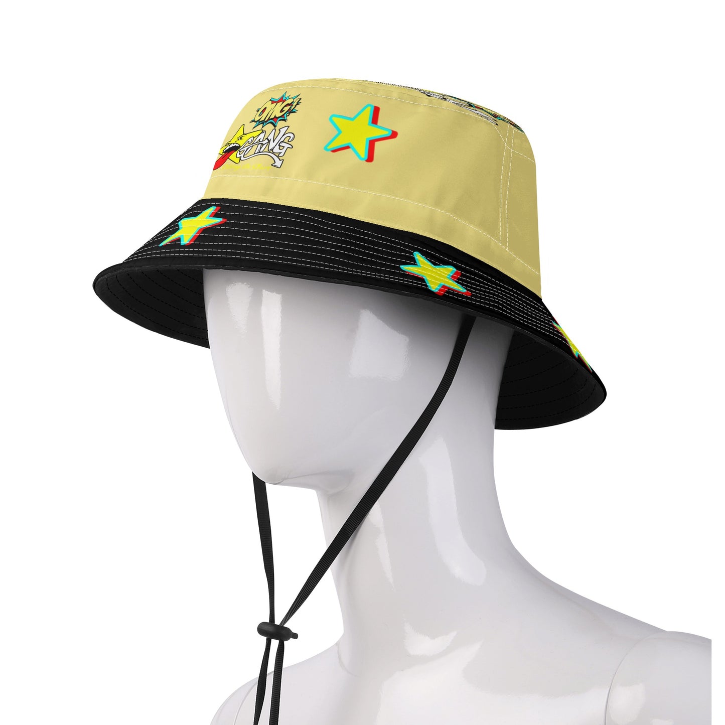 Star Gang Tan/Black Bucket Hats with Adjustable String