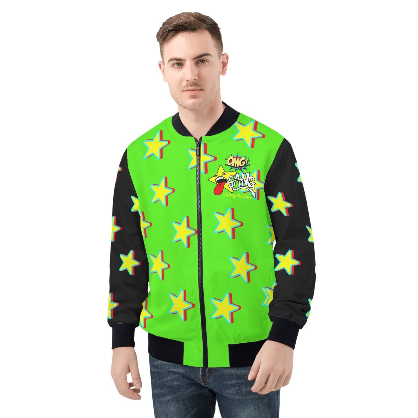 Star Gang Mens Goo Green Zip Up Jacket