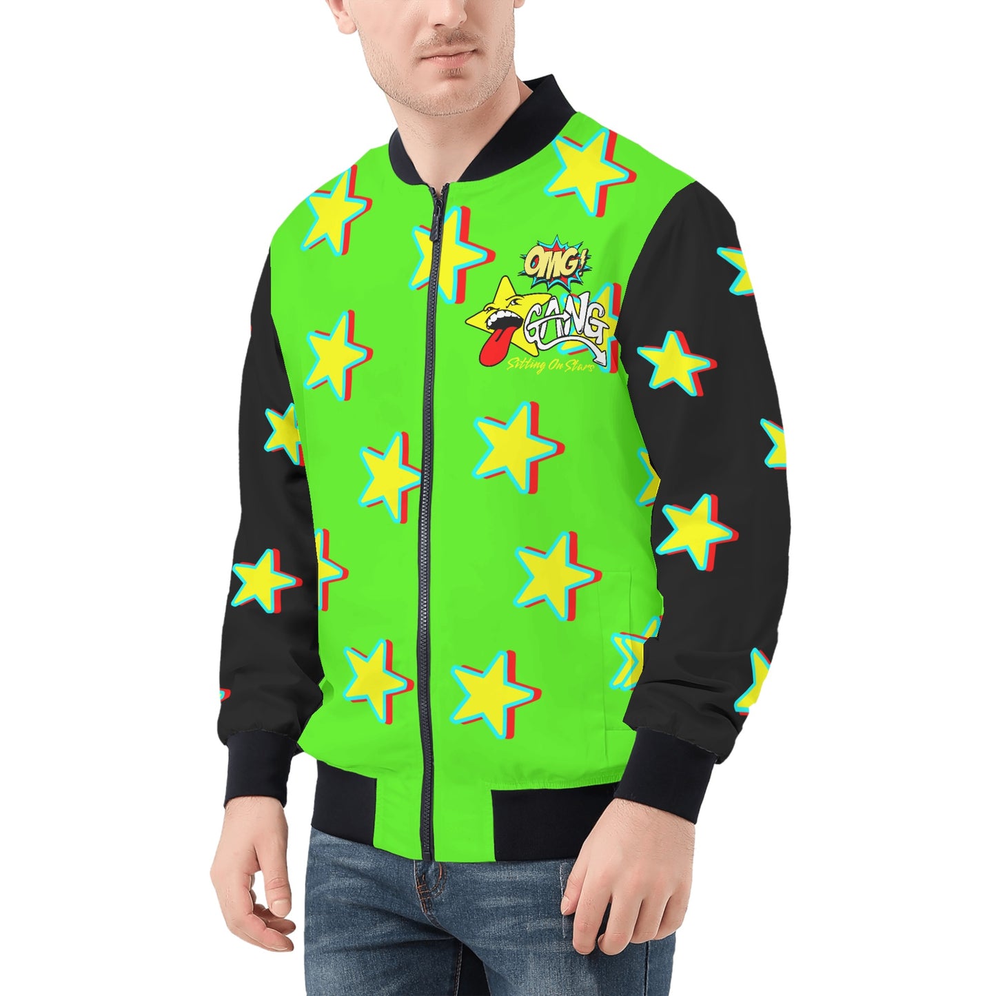 Star Gang Mens Goo Green Zip Up Jacket