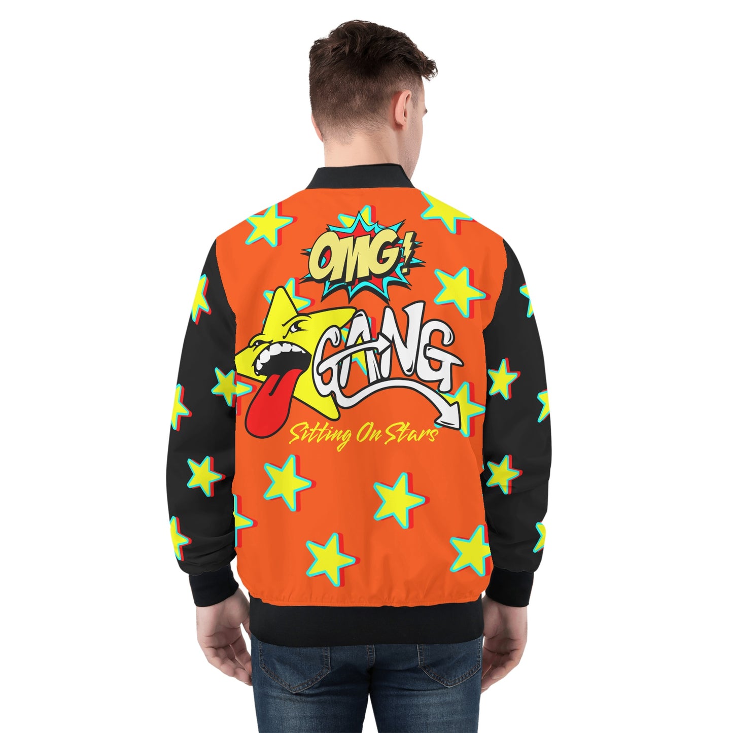 Star Gang Mens Dark Orange Zip Up Jacket