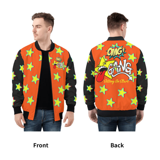 Star Gang Mens Dark Orange Zip Up Jacket