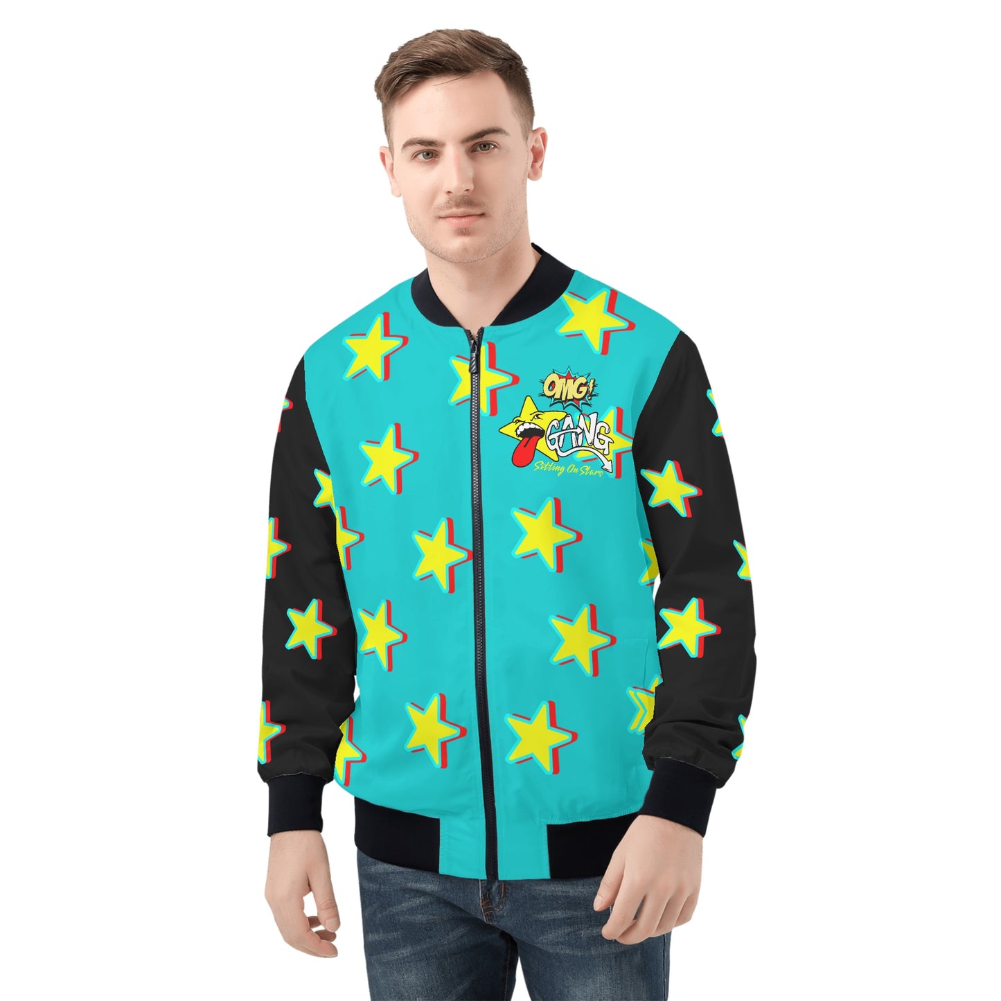 Star Gang Mens Turquoise Zip Up Jacket