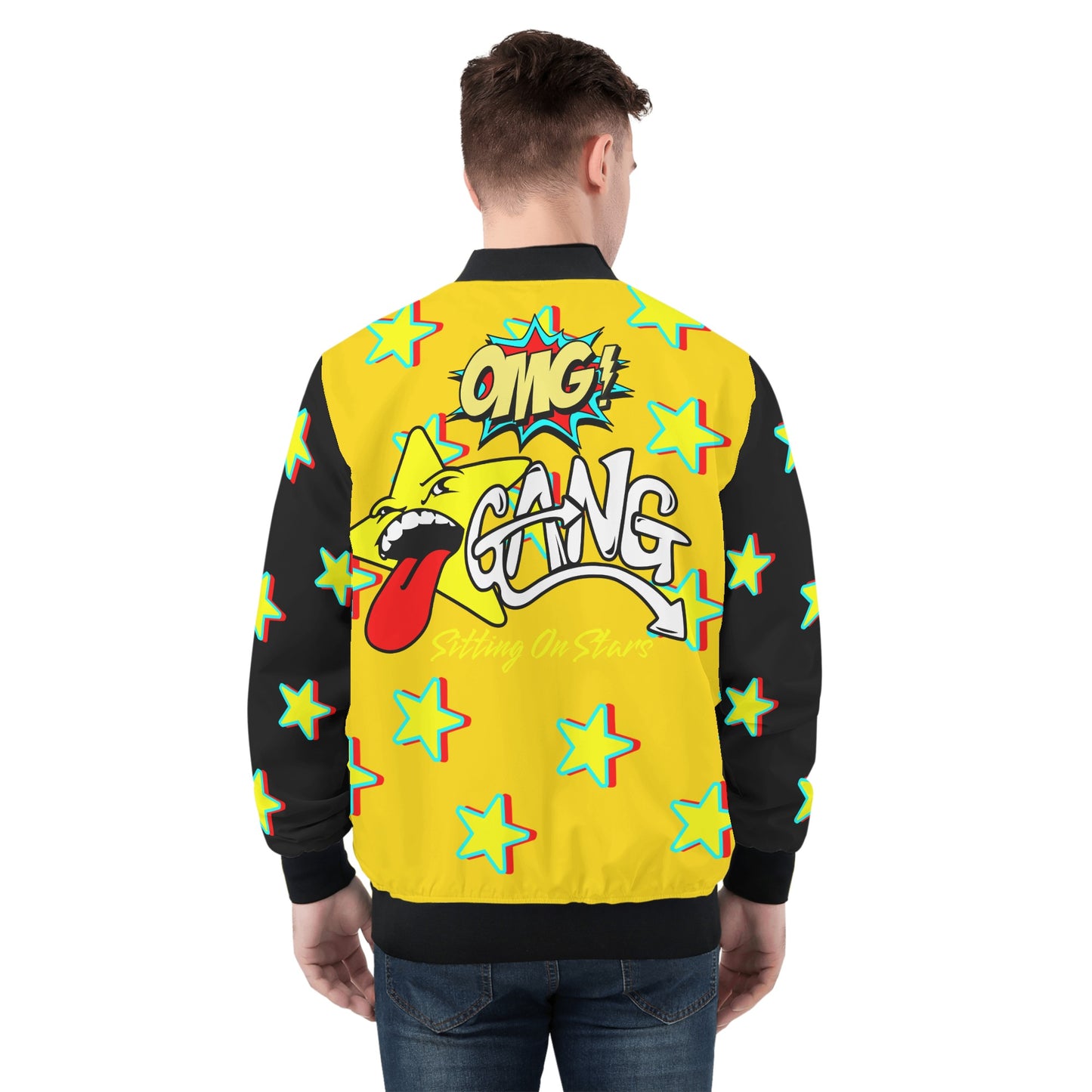 Star Gang Mens Gold Zip Up Jacket