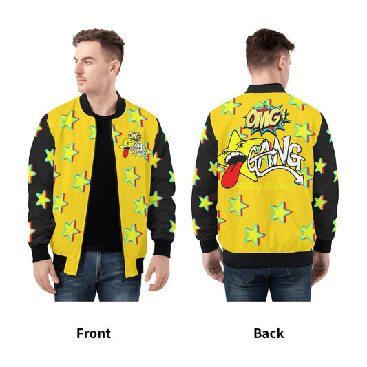 Star Gang Mens Gold Zip Up Jacket