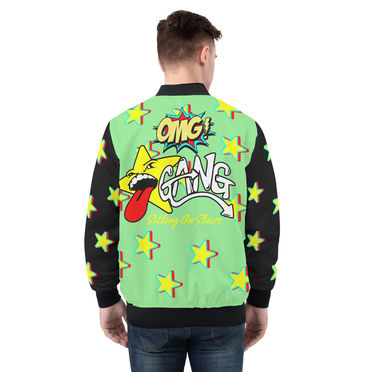 Star Gang Mens Mint Green Zip Up Jacket