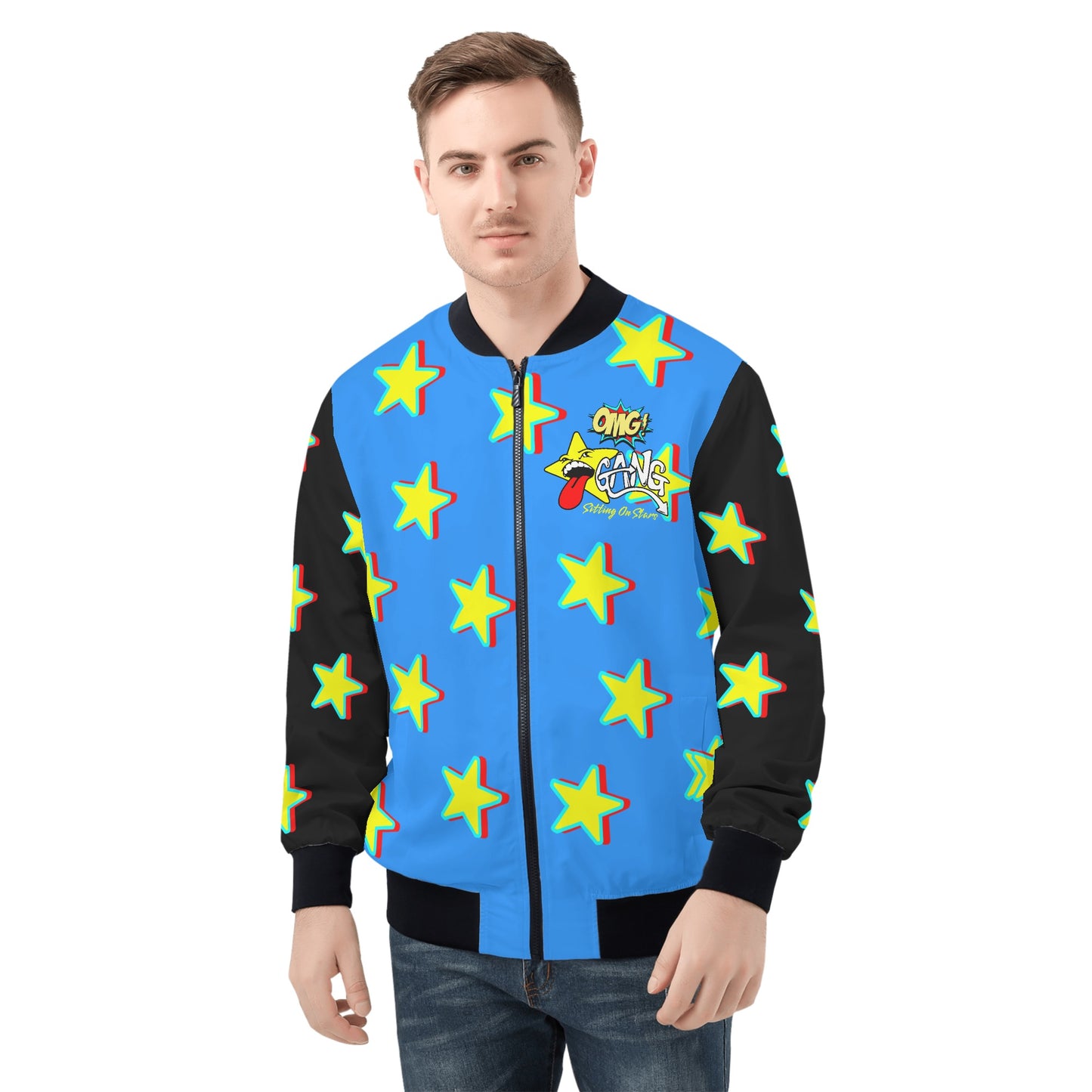 Star Gang Mens Blue Zip Up Jacket