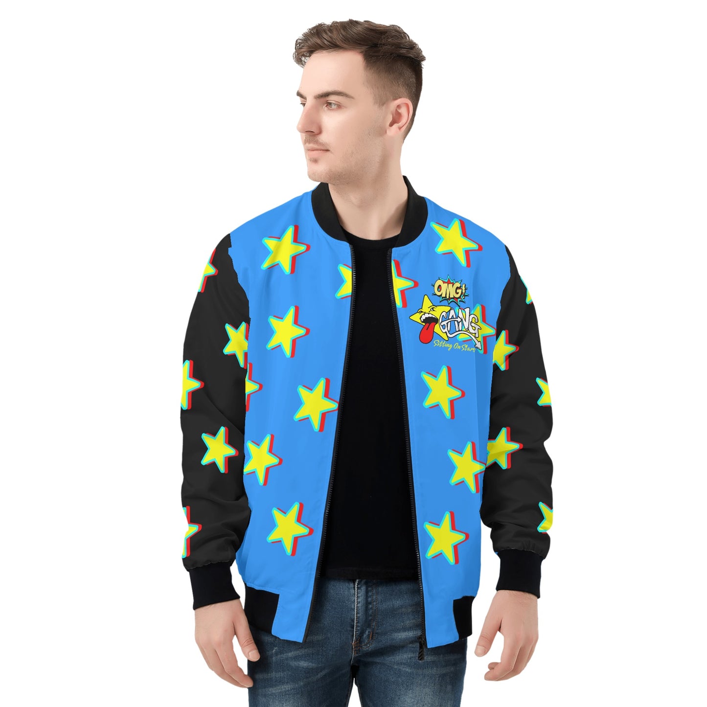 Star Gang Mens Blue Zip Up Jacket