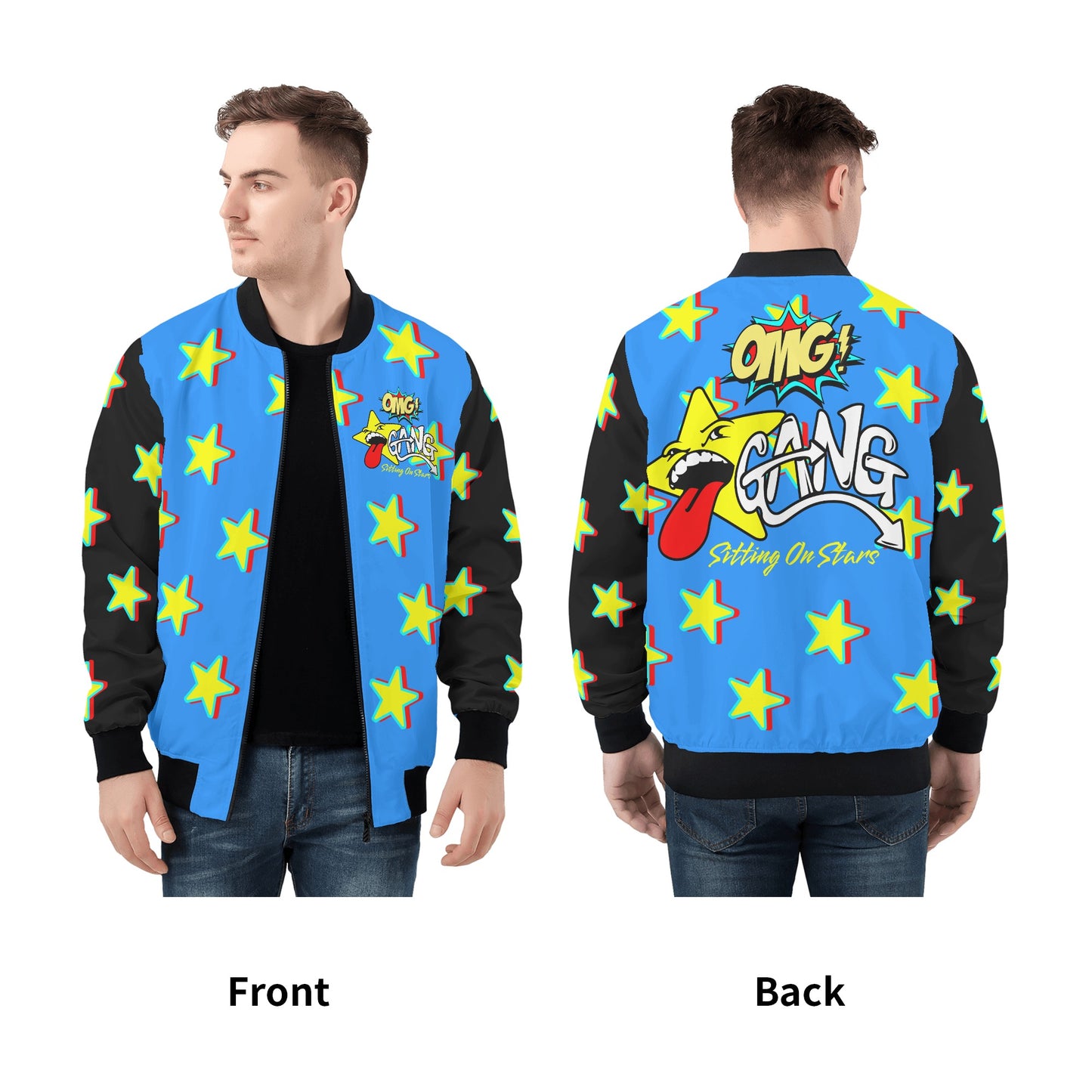 Star Gang Mens Blue Zip Up Jacket