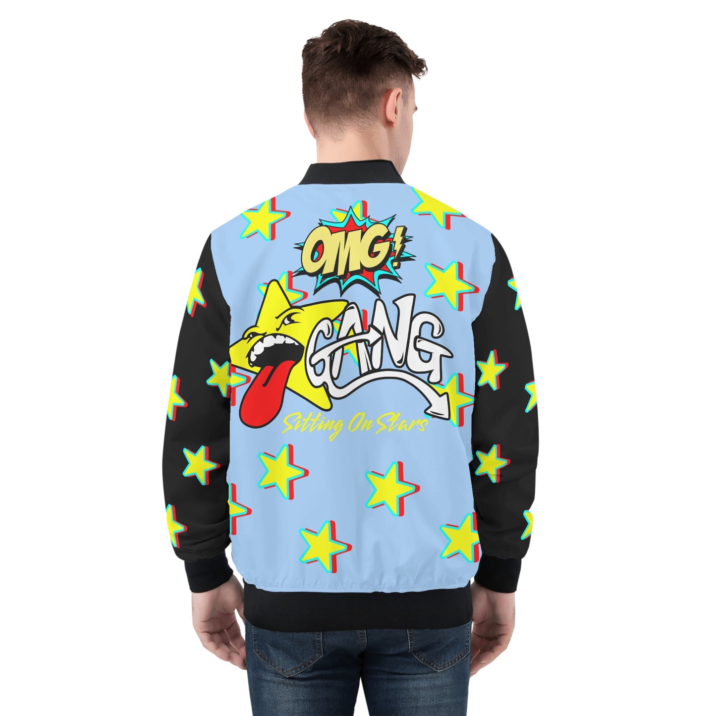 Star Gang Mens Sky Blue Zip Up Jacket