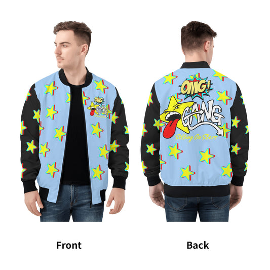 Star Gang Mens Sky Blue Zip Up Jacket