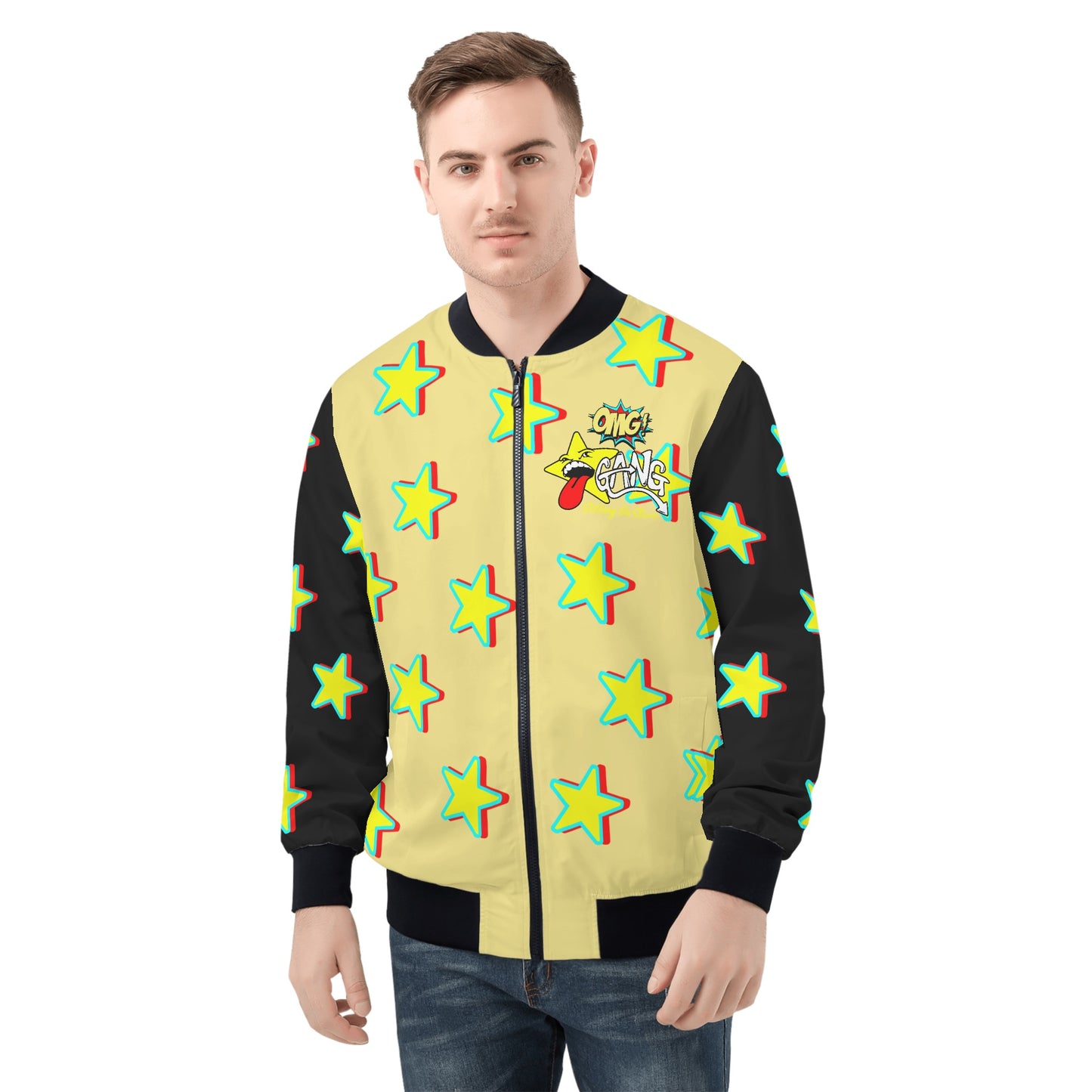 Star Gang Mens Tan Zip Up Jacket