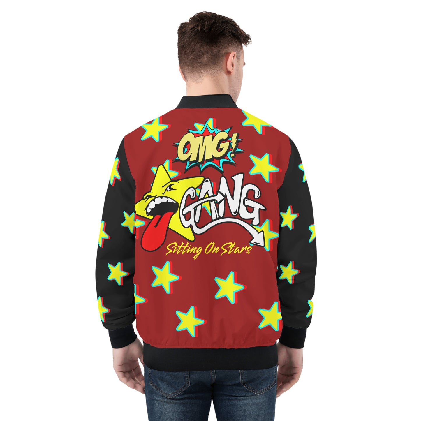 Star Gang Mens Maroon Zip Up Jacket