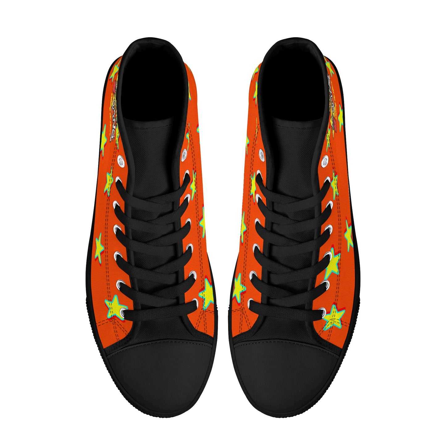 Star Gang Mens Dark Orange Embroidered High Top Star Kicks