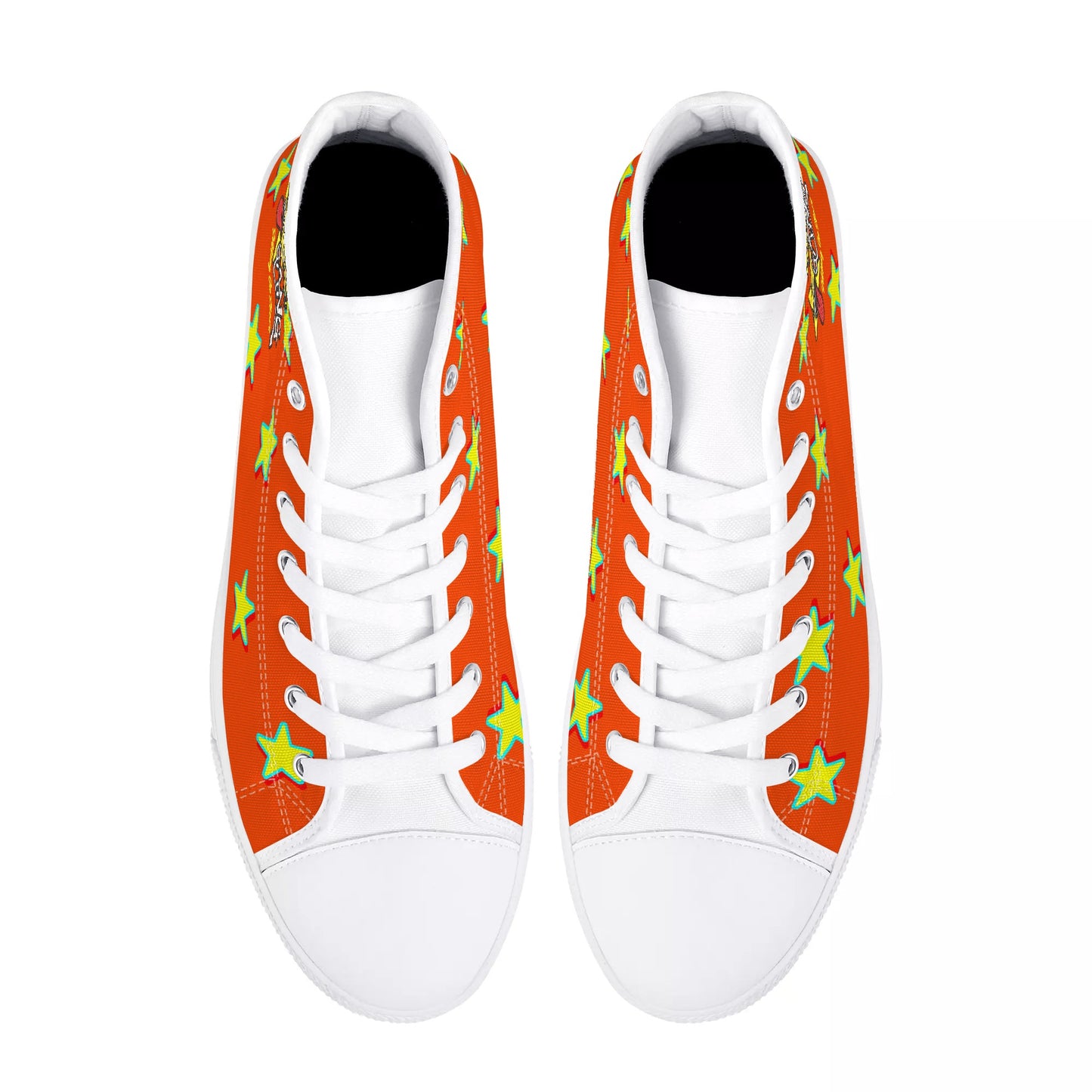 Star Gang Mens Dark Orange Embroidered High Top Star Kicks