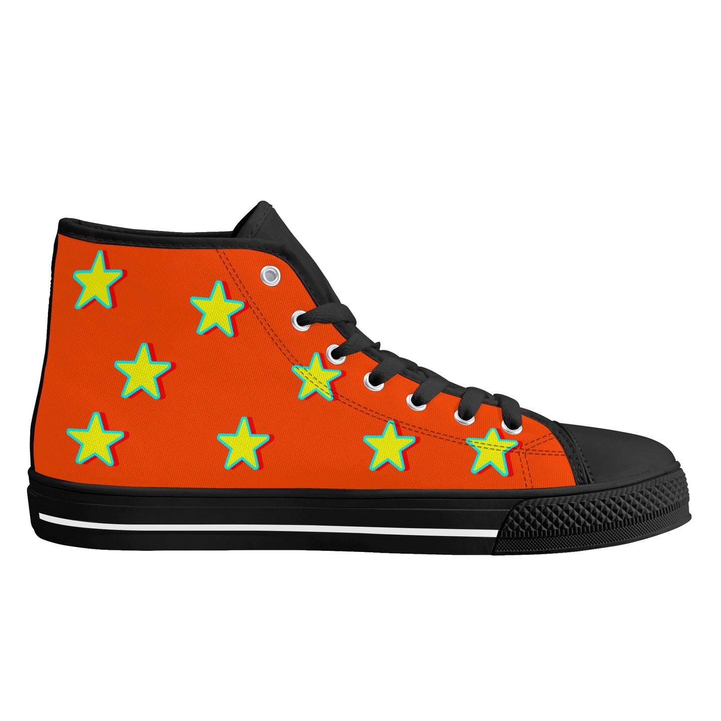 Star Gang Mens Dark Orange Embroidered High Top Star Kicks