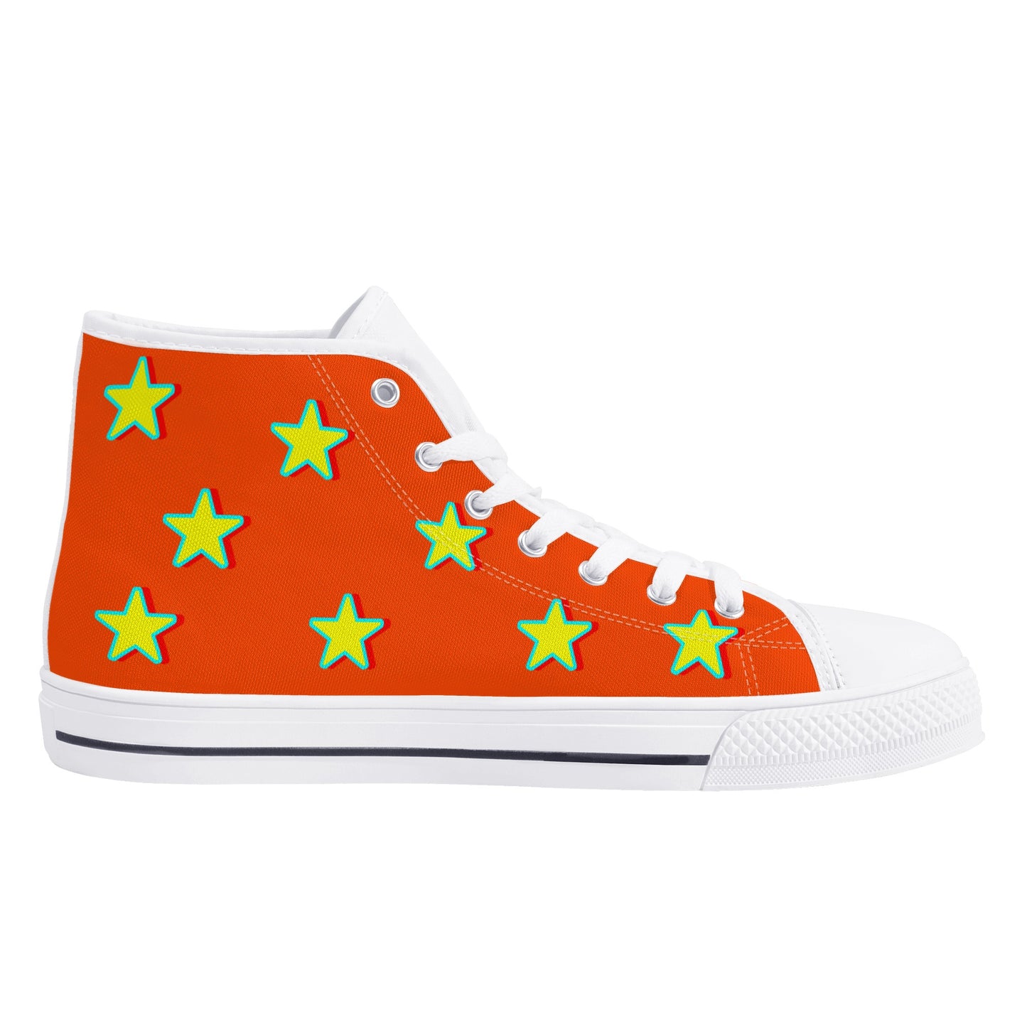 Star Gang Mens Dark Orange Embroidered High Top Star Kicks