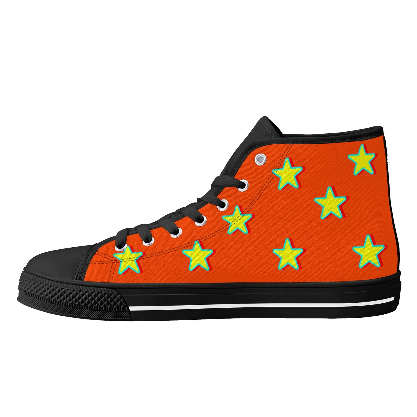 Star Gang Mens Dark Orange Embroidered High Top Star Kicks