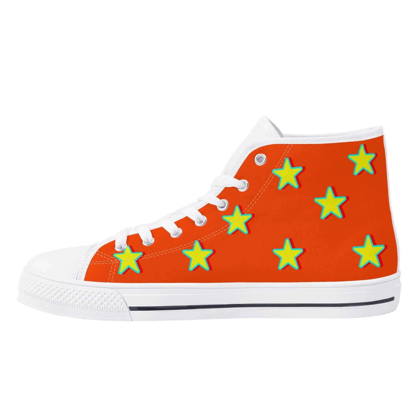 Star Gang Mens Dark Orange Embroidered High Top Star Kicks