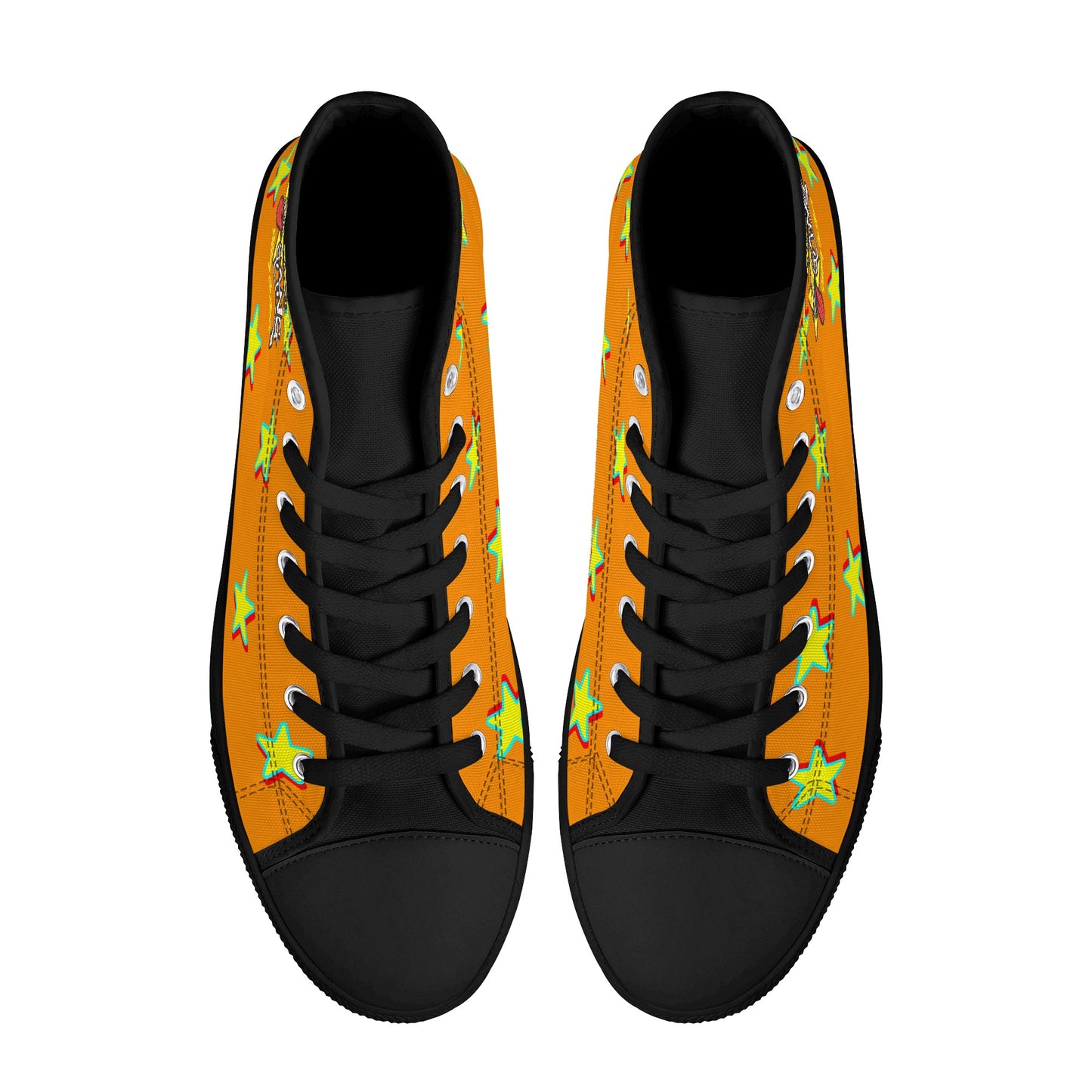 Star Gang Mens Orange Embroidered High Top Star Kicks