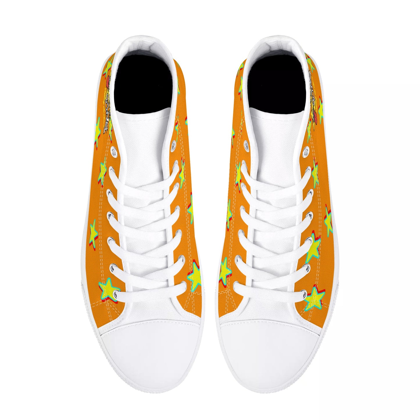 Star Gang Mens Orange Embroidered High Top Star Kicks