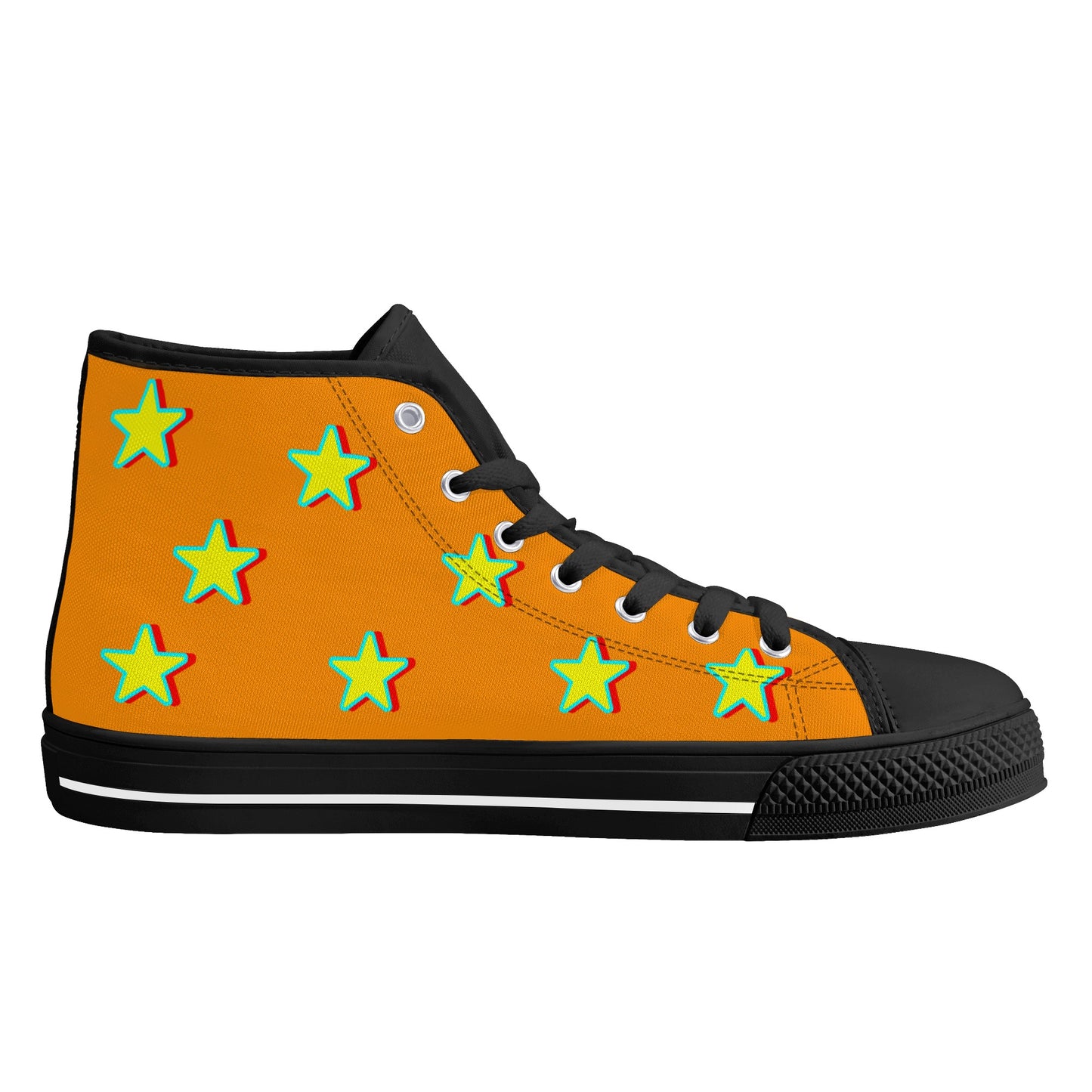 Star Gang Mens Orange Embroidered High Top Star Kicks