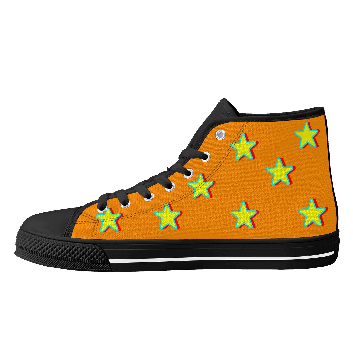 Star Gang Mens Orange Embroidered High Top Star Kicks