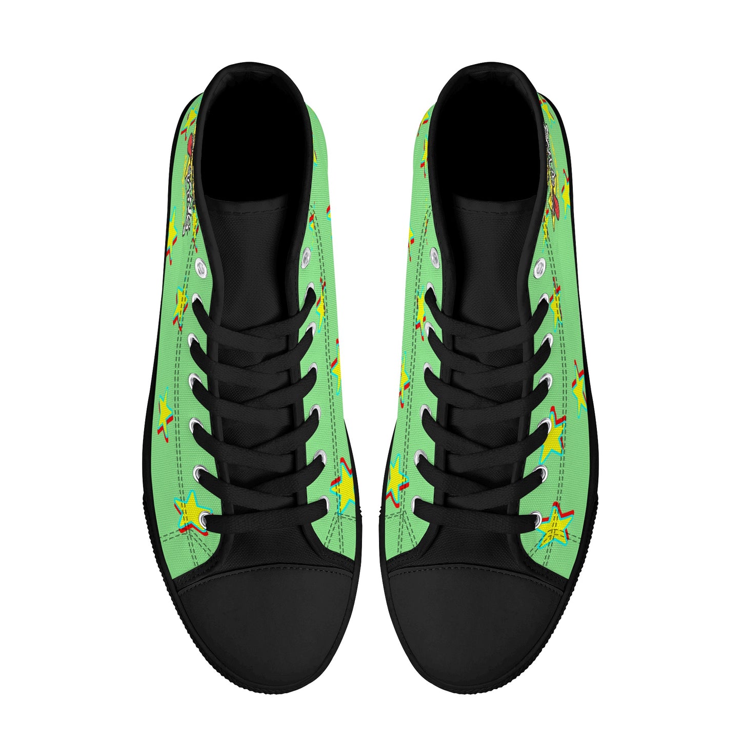 Star Gang Mens Mint Green Embroidered High Top Star Kicks