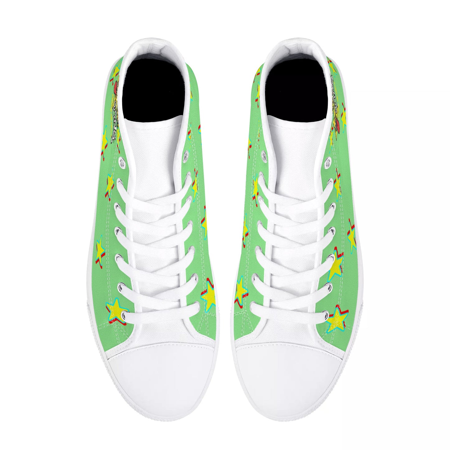 Star Gang Mens Mint Green Embroidered High Top Star Kicks