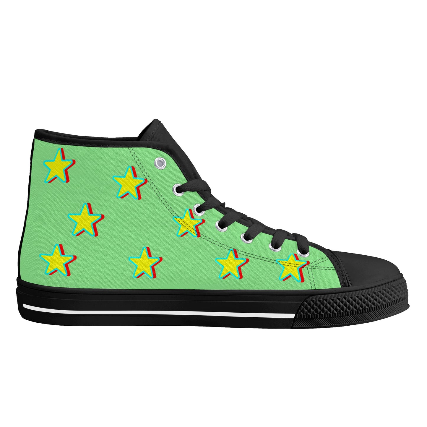 Star Gang Mens Mint Green Embroidered High Top Star Kicks