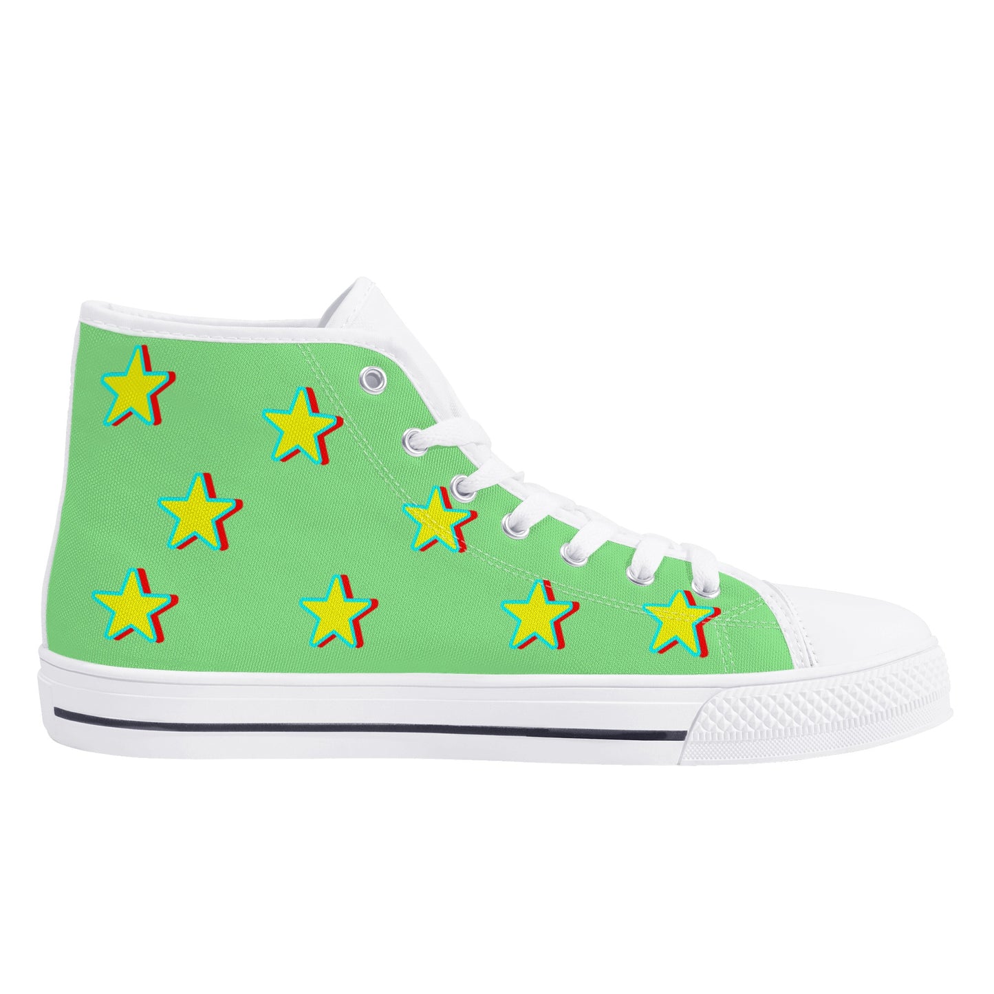 Star Gang Mens Mint Green Embroidered High Top Star Kicks