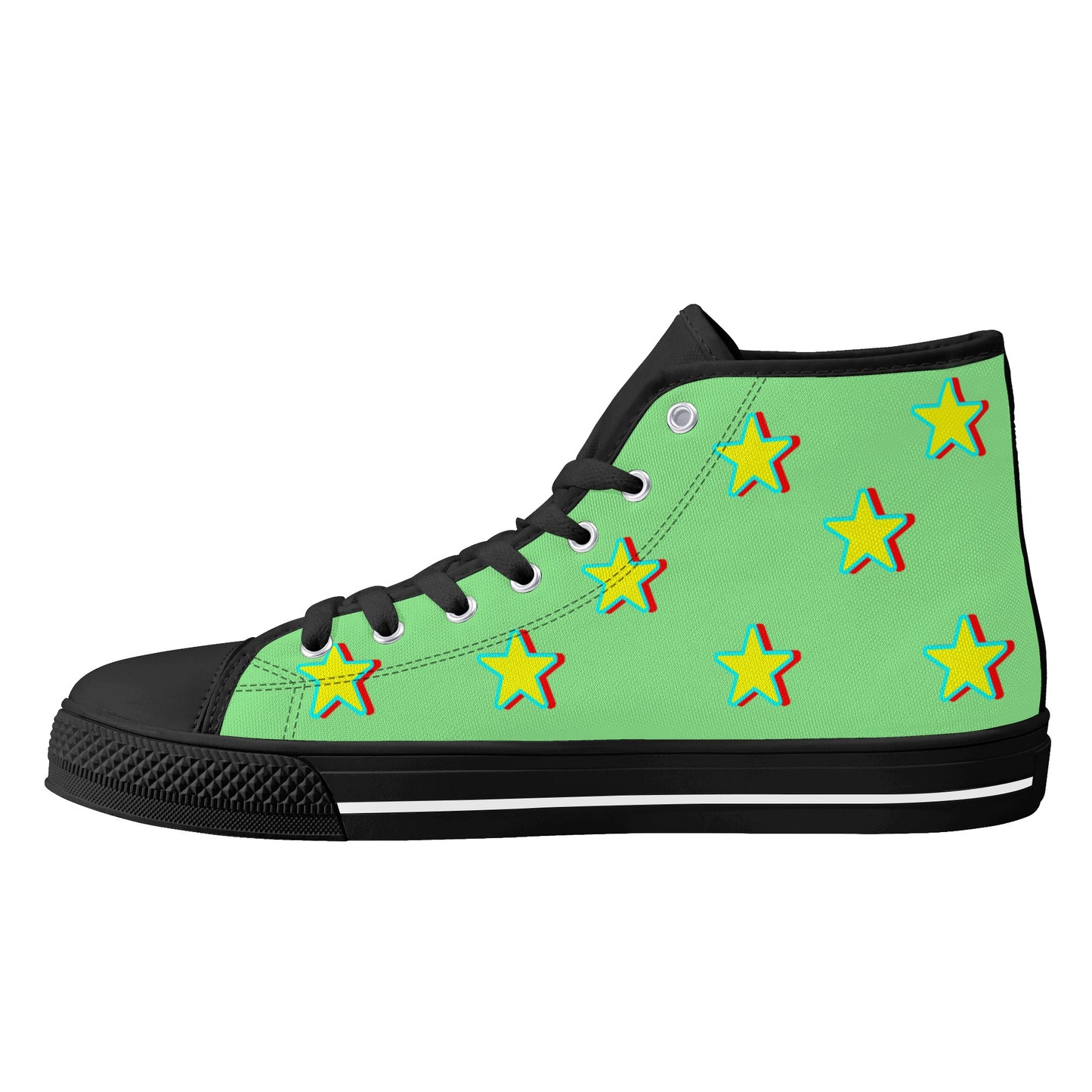 Star Gang Mens Mint Green Embroidered High Top Star Kicks