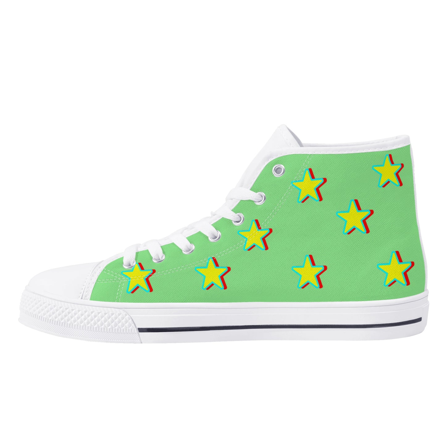 Star Gang Mens Mint Green Embroidered High Top Star Kicks