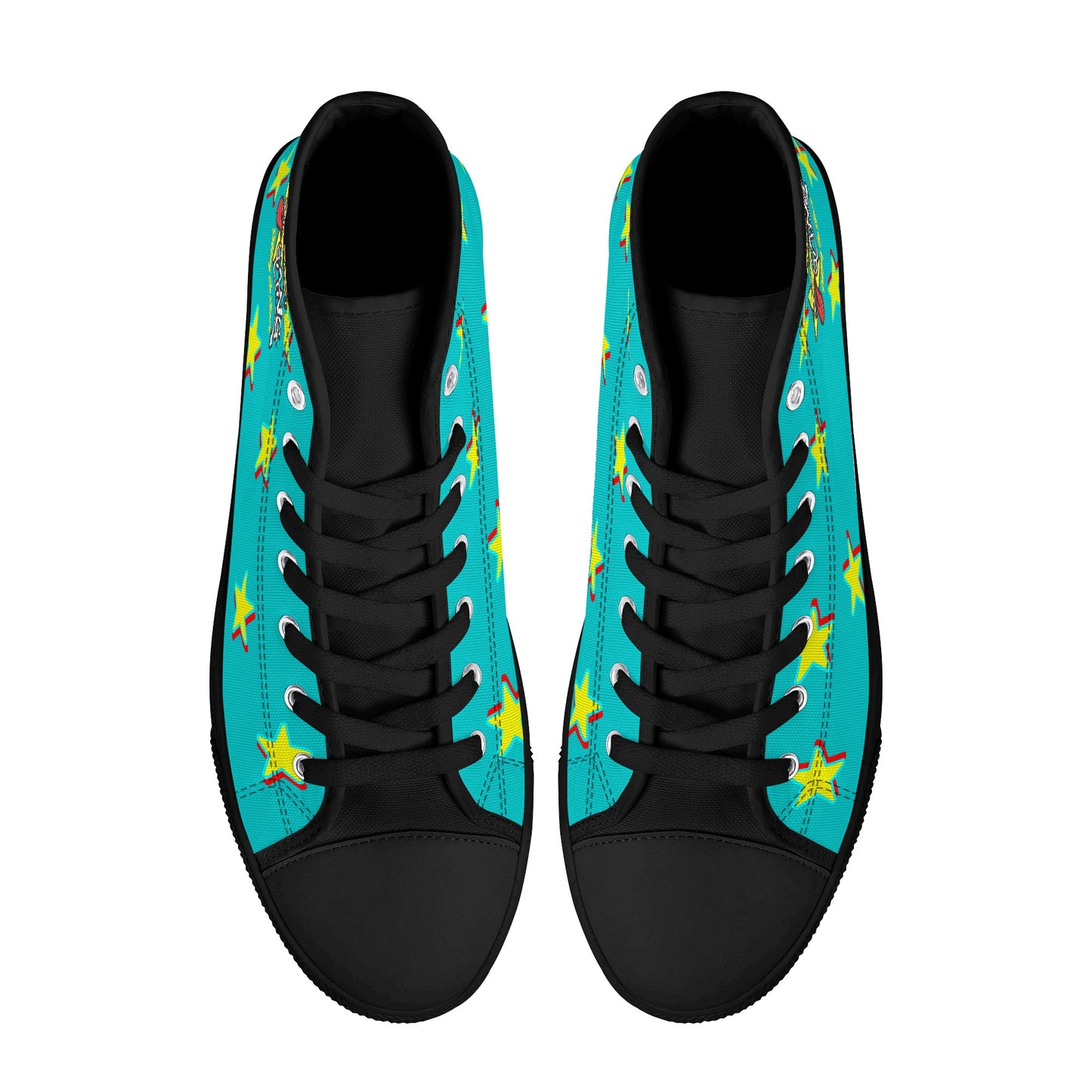 Star Gang Mens Turquoise Embroidered High Top Star Kicks